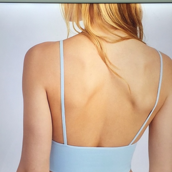 NEW Free People Gray/Blue Ali Crop Bra - Picture 2 of 6